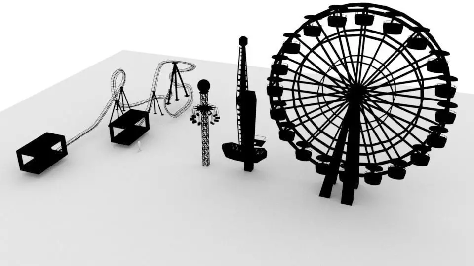 amusement park Low-poly 3D model