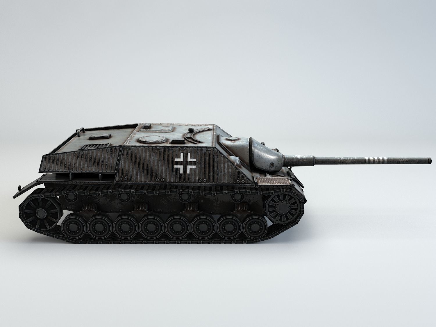 Low Poly Jagdpanzer IV L70 tank destroyer Low-poly 3D model_9
