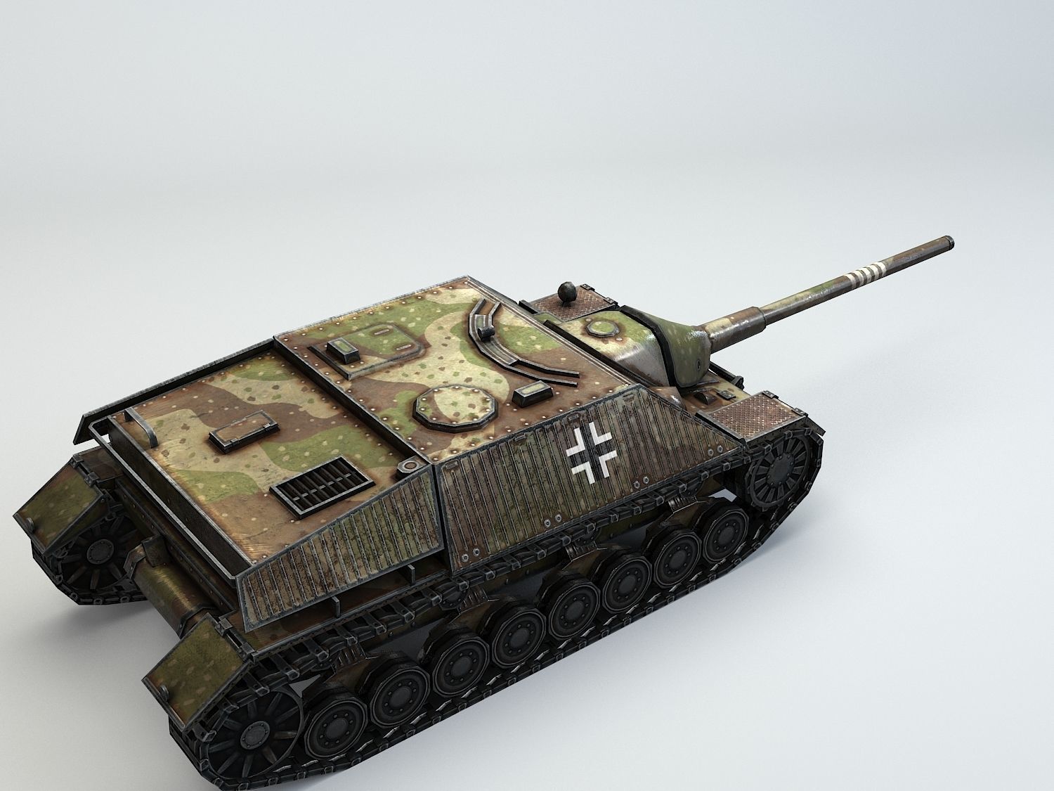 Low Poly Jagdpanzer IV L70 tank destroyer Low-poly 3D model_12
