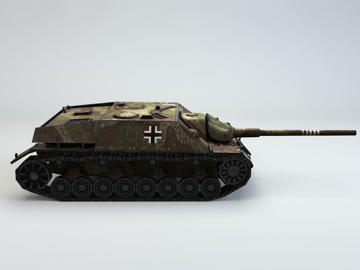 Low Poly Jagdpanzer IV L70 tank destroyer Low-poly 3D model_10