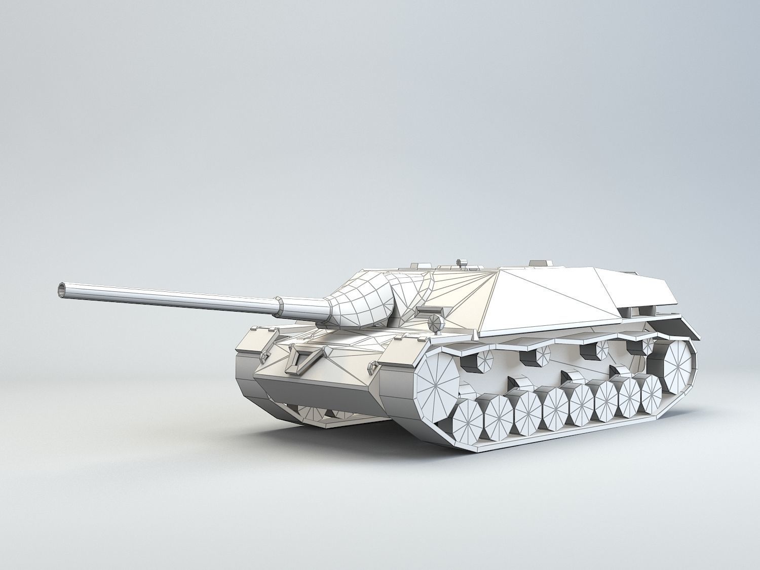 Low Poly Jagdpanzer IV L70 tank destroyer Low-poly 3D model_14