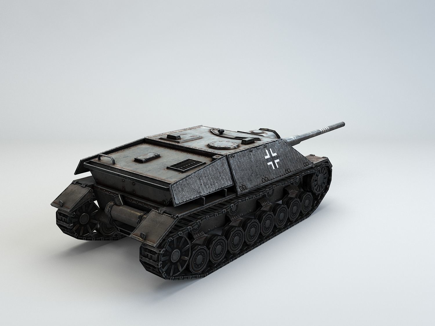 Low Poly Jagdpanzer IV L70 tank destroyer Low-poly 3D model_7