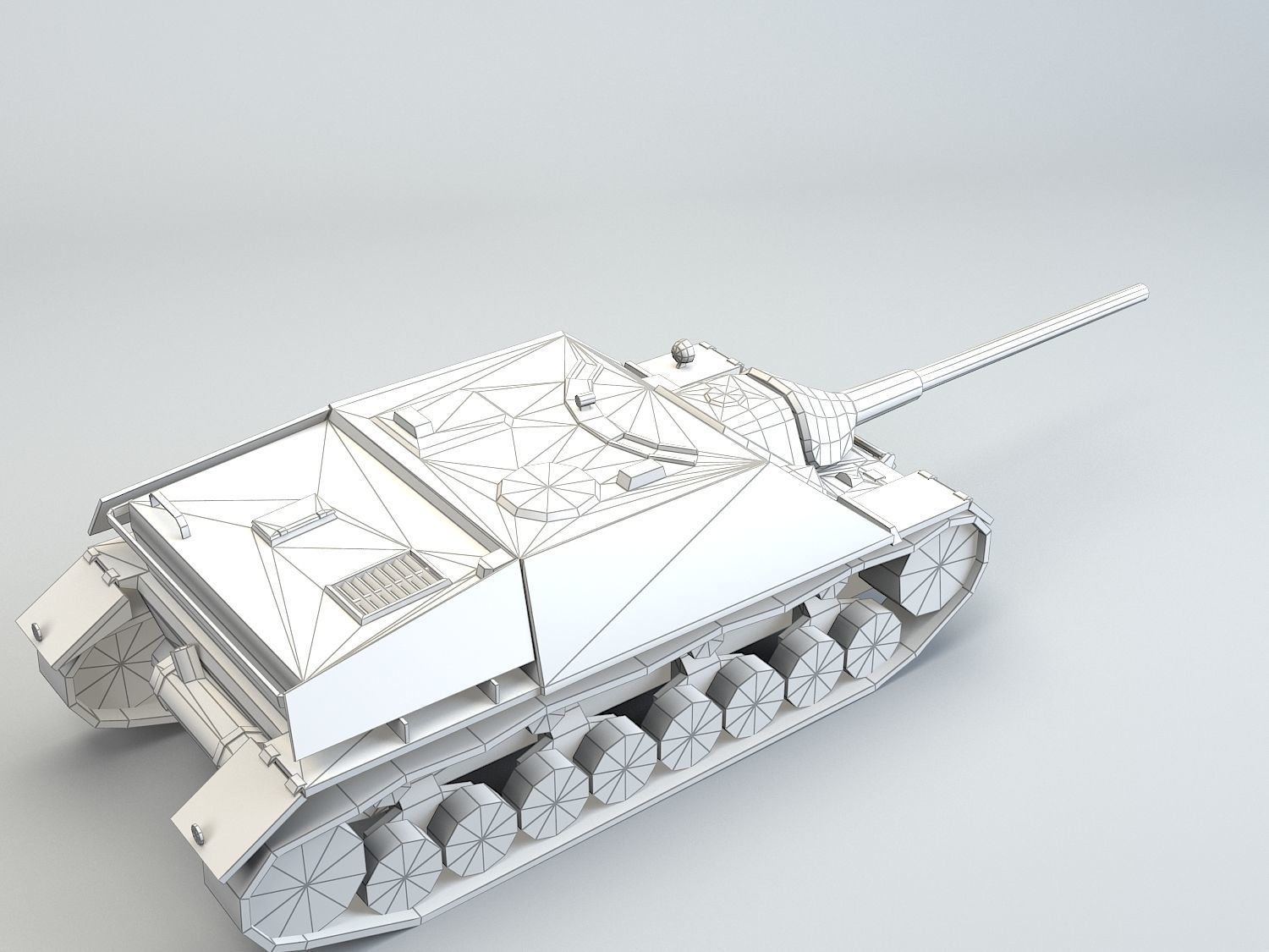 Low Poly Jagdpanzer IV L70 tank destroyer Low-poly 3D model_13