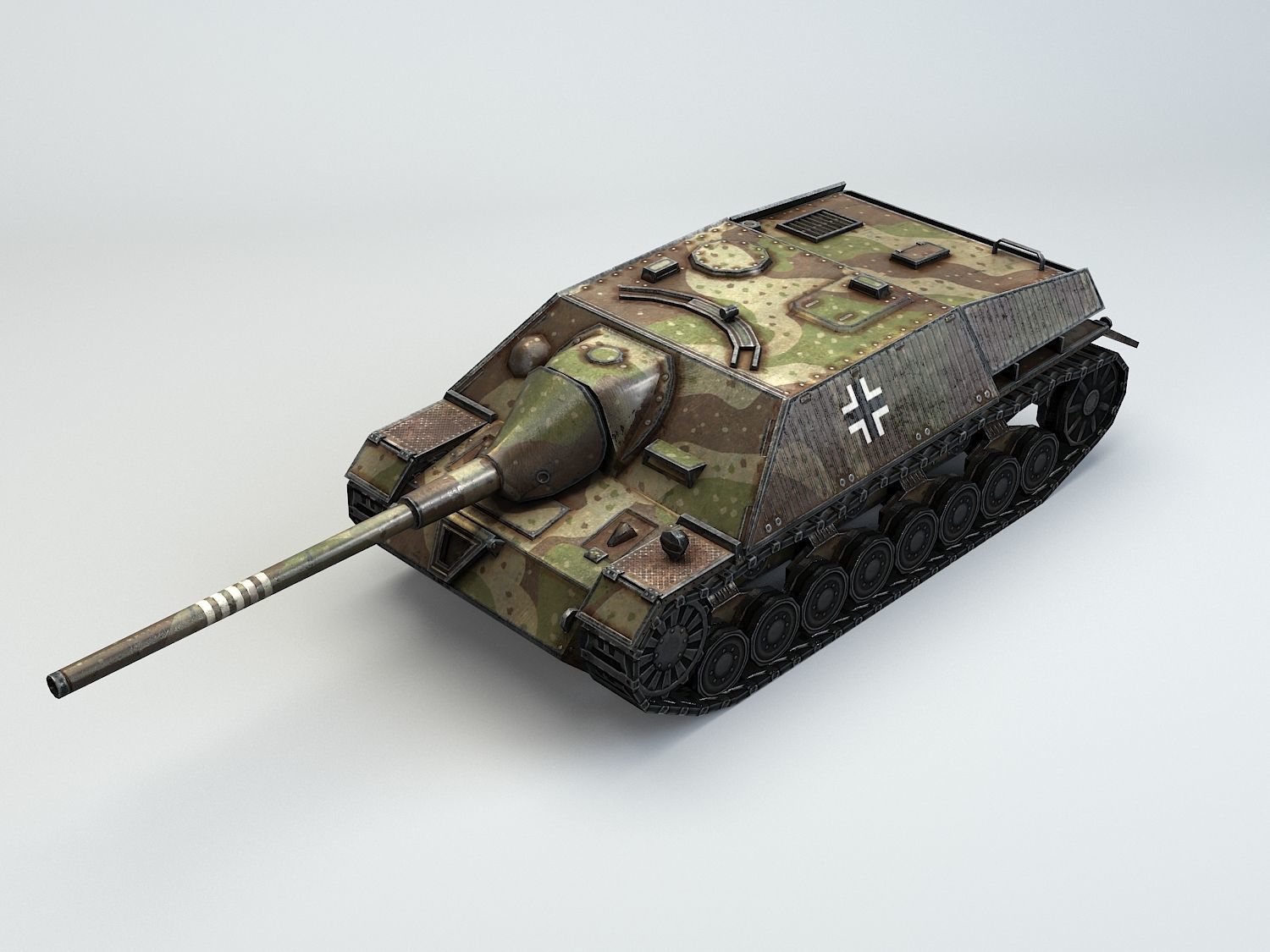 Low Poly Jagdpanzer IV L70 tank destroyer Low-poly 3D model_1