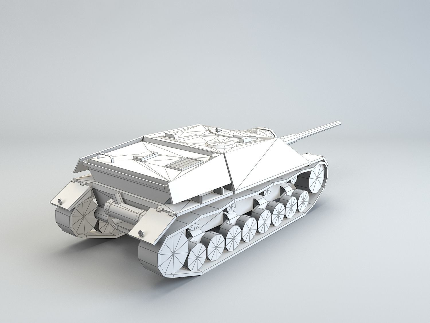 Low Poly Jagdpanzer IV L70 tank destroyer Low-poly 3D model_8