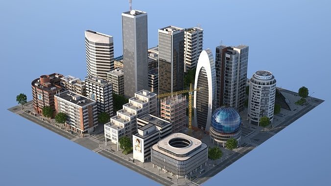 White City 2 Low-poly 3D model 4