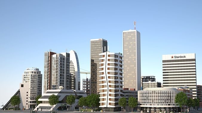 White City 2 Low-poly 3D model 2