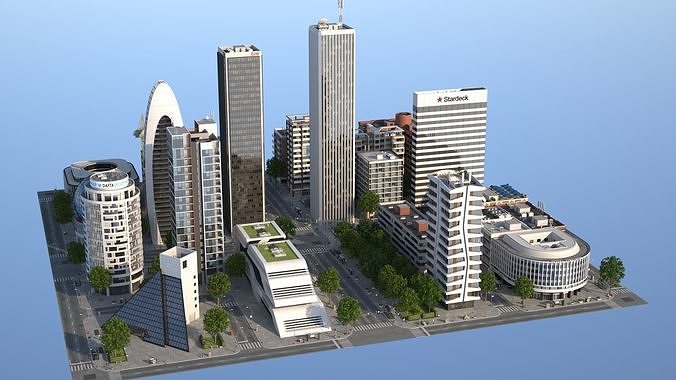 White City 2 Low-poly 3D model 6