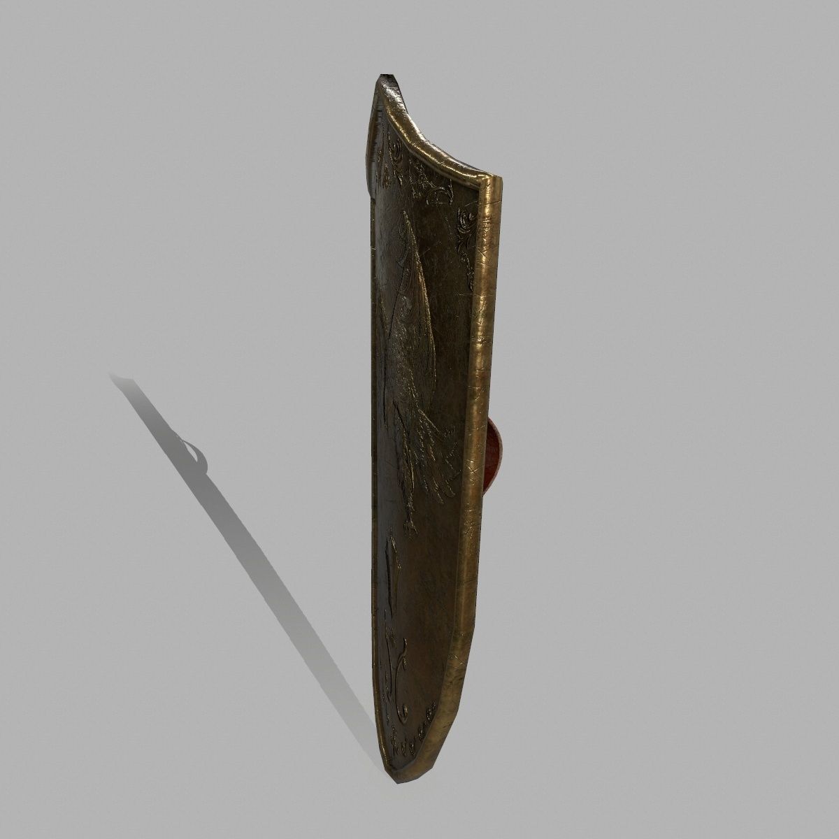 Shield old sword Low-poly 3D model_5