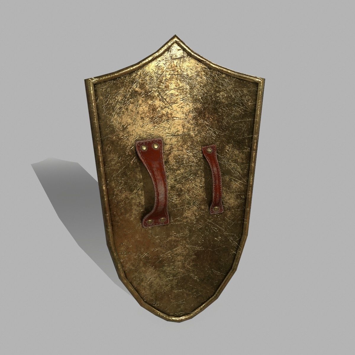 Shield old sword Low-poly 3D model_3