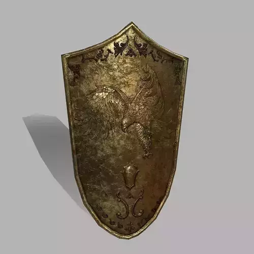 Shield old sword Low-poly 3D model