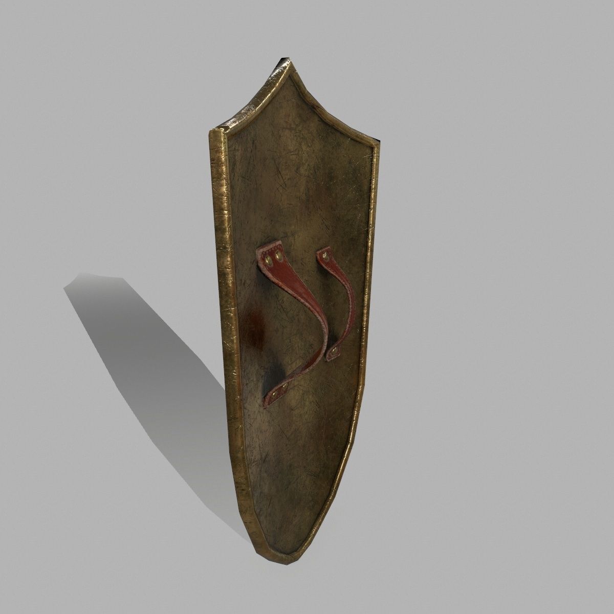 Shield old sword Low-poly 3D model_4