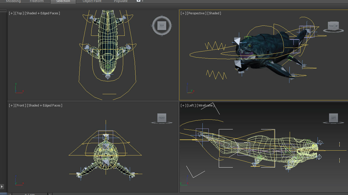 Dunkleosteus fish Low-poly 3D model_4