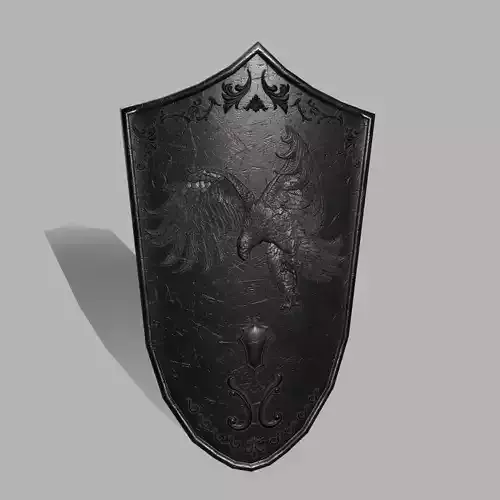 Shield sword with handle Low-poly 3D model
