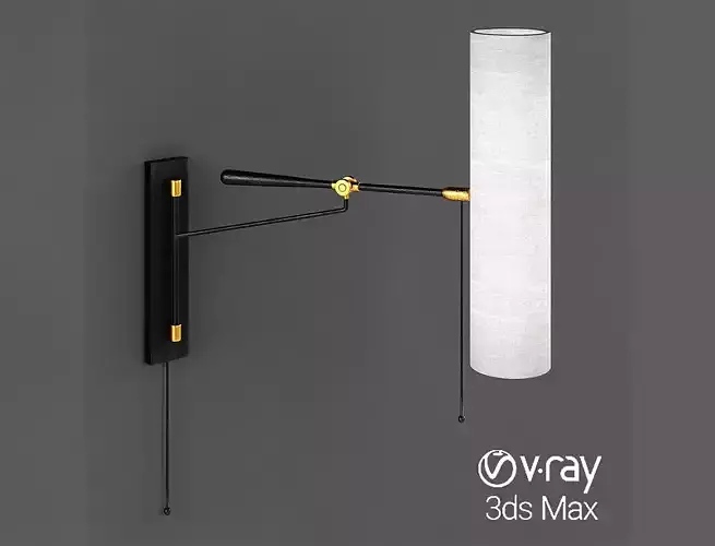 Frankfort Articulating Wall Light Lamp Low-poly 3D model