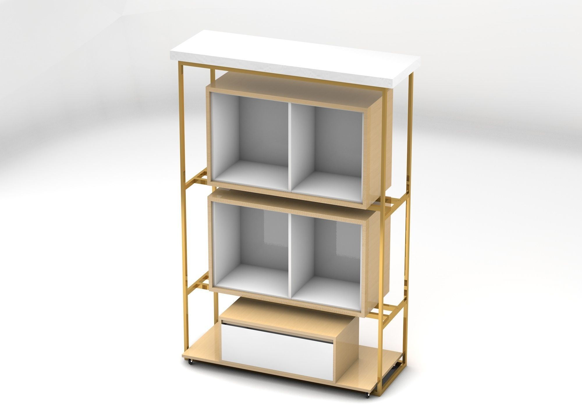 Retail store exhibition rack Free 3D model_1