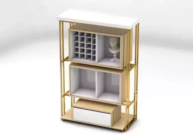 Retail store exhibition rack 02 3D model