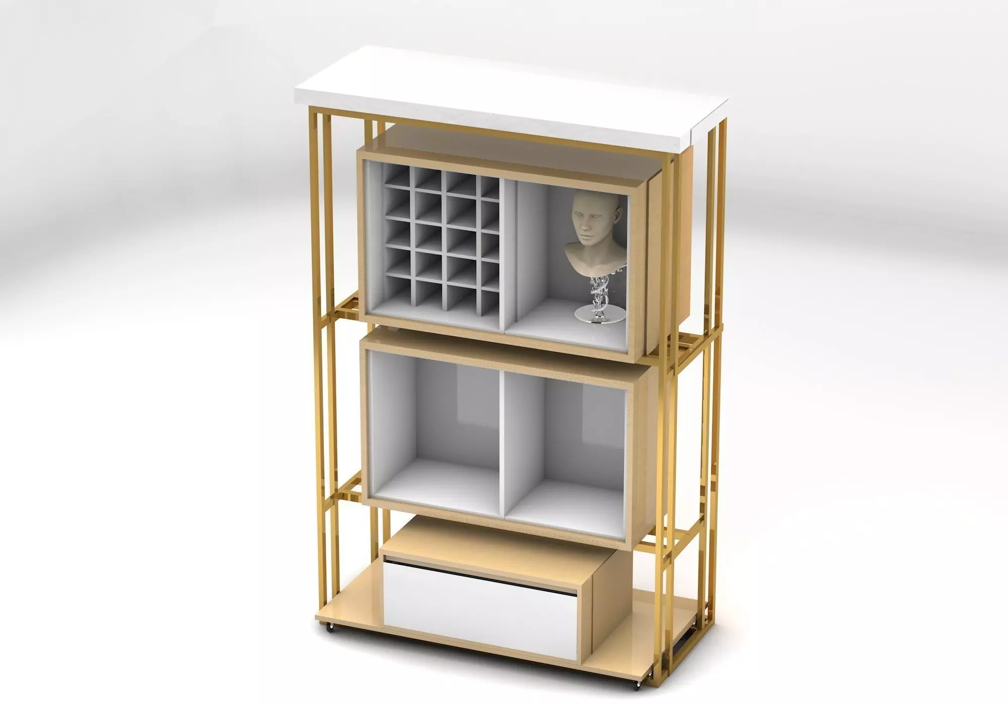 Retail store exhibition rack 02 3D model_0