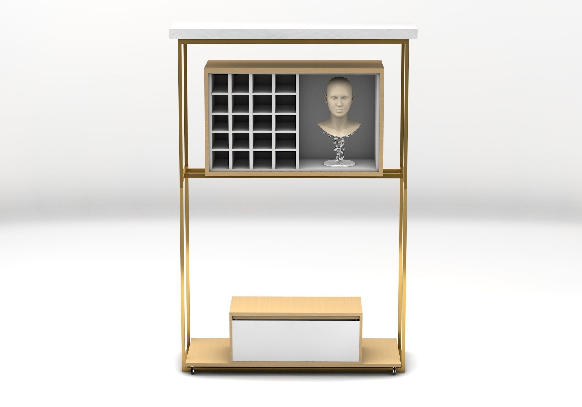 Retail store exhibition rack 02 3D model_2