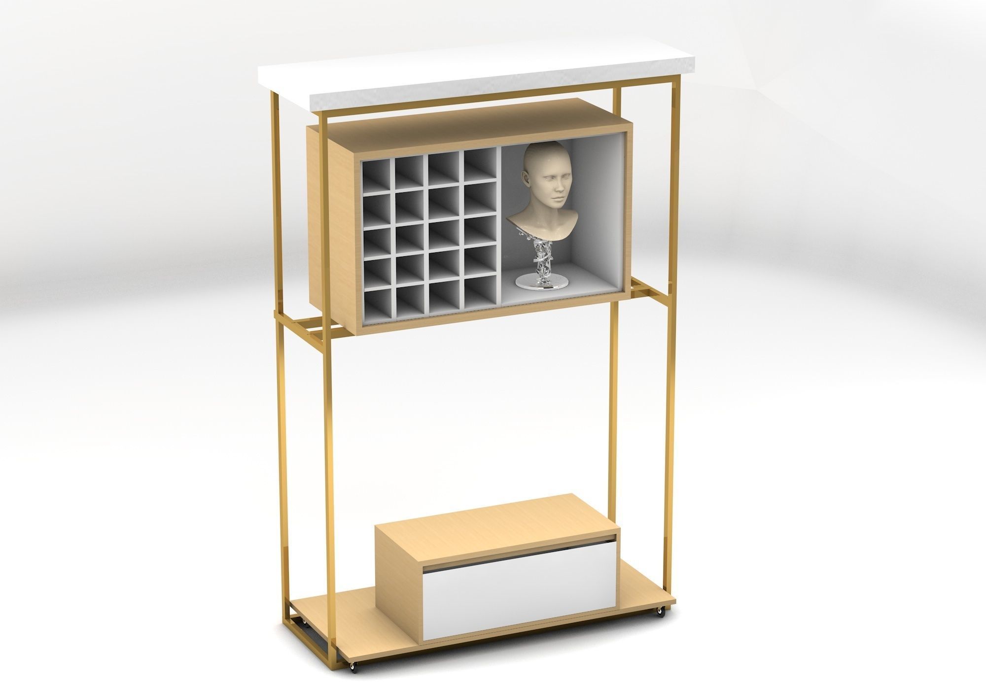 Retail store exhibition rack 02 3D model_1