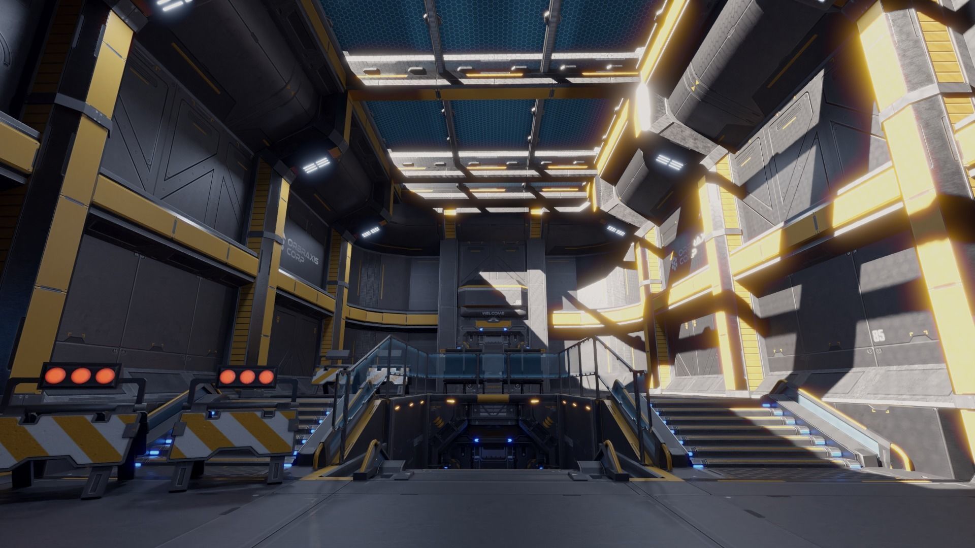 Sci Fi Space Station Modular Kit Low-poly 3D model_6