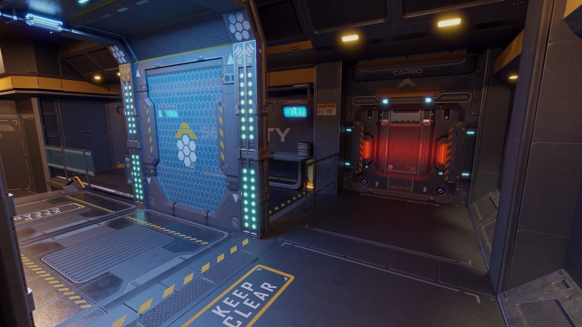 Sci Fi Space Station Modular Kit Low-poly 3D model_4