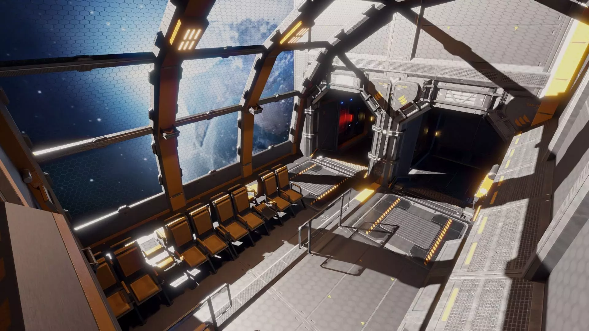 Sci Fi Space Station Modular Kit Low-poly 3D model_0
