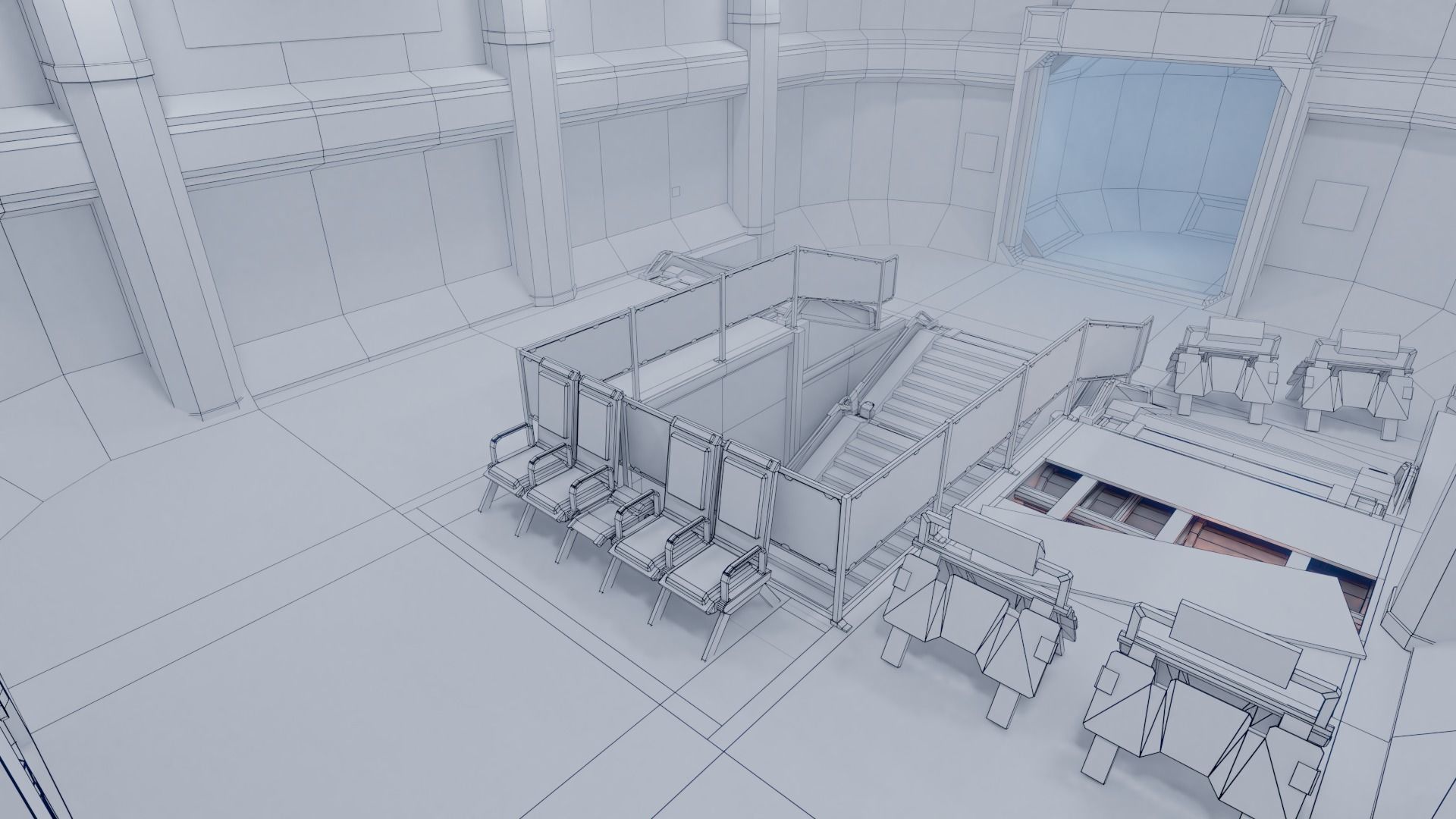 Sci Fi Space Station Modular Kit Low-poly 3D model_19
