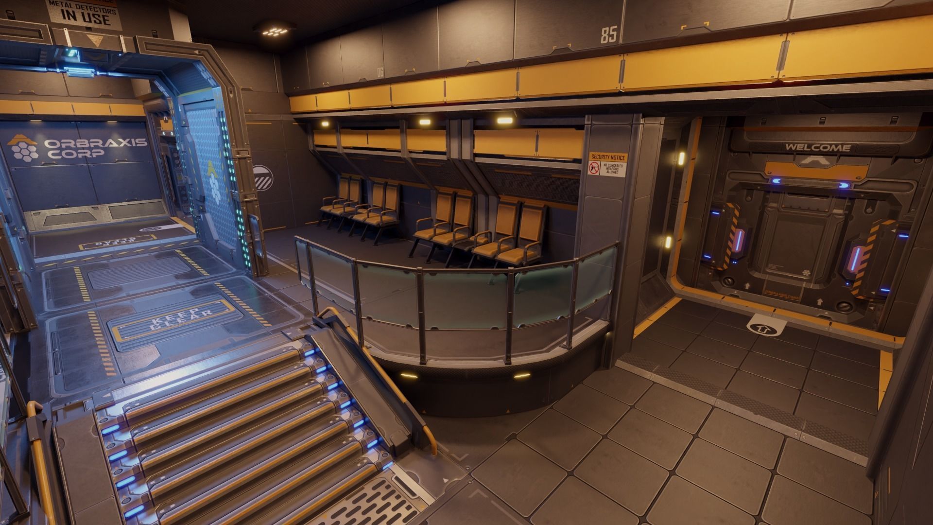 Sci Fi Space Station Modular Kit Low-poly 3D model_3