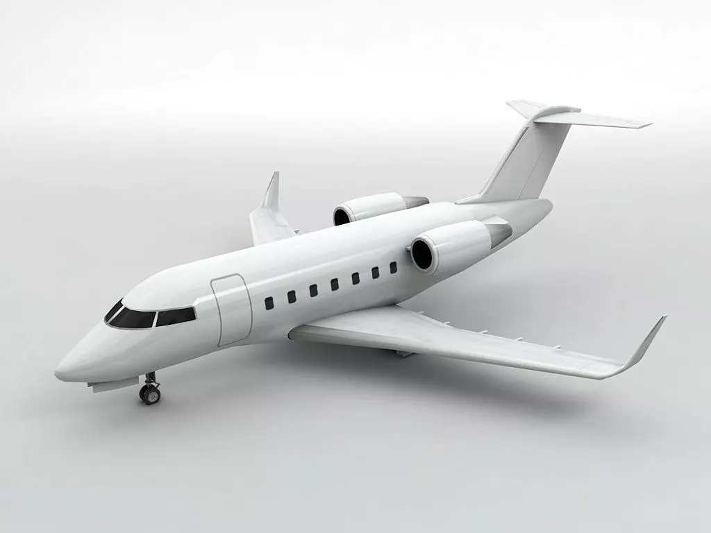 Bombardier Challenger 600 Aircraft Low-poly 3D model