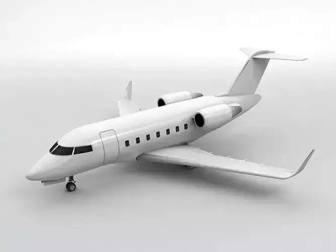 Bombardier Challenger 600 Aircraft  Low-poly 3D model