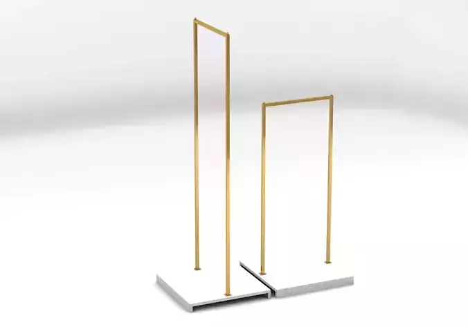 retail store clothes hanging rack 3D model
