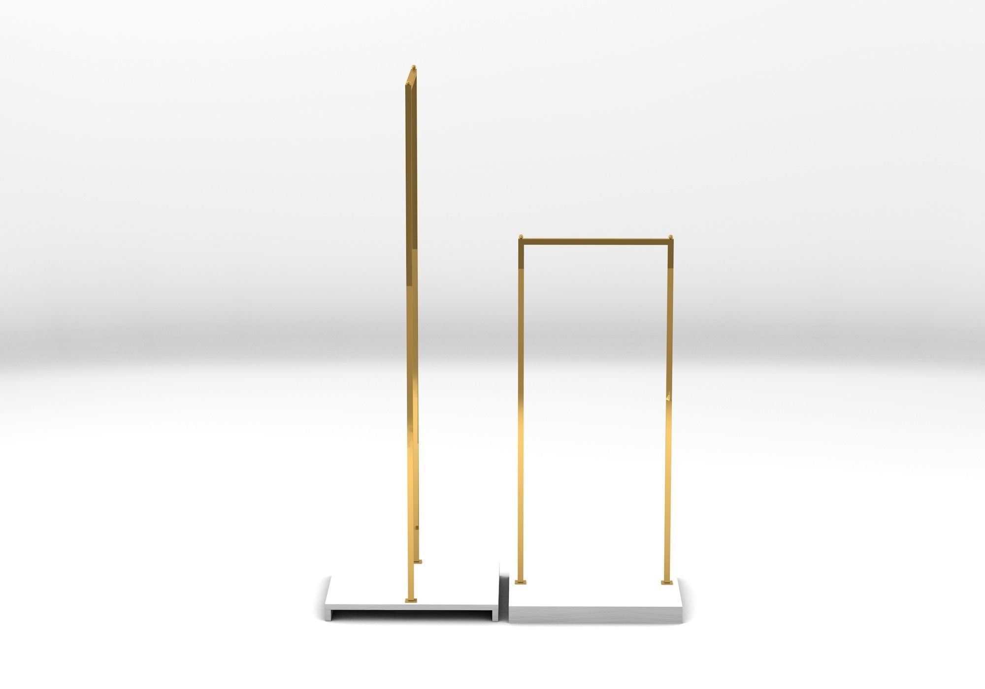 retail store clothes hanging rack 3D model_1