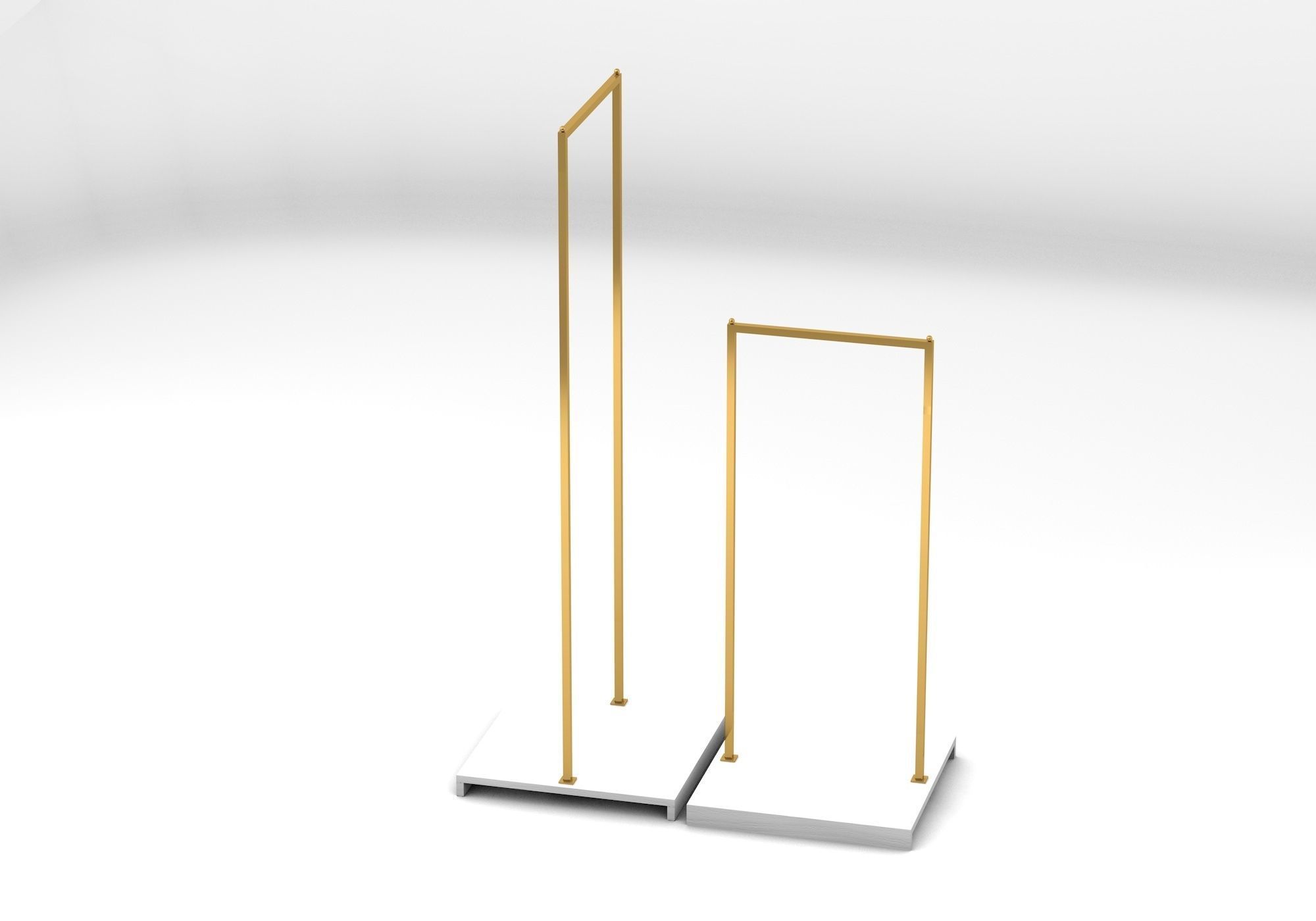 retail store clothes hanging rack 3D model_2