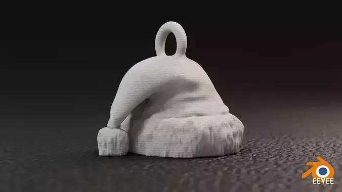 Printable Santa Hat Pendant - Ornament 3D print model