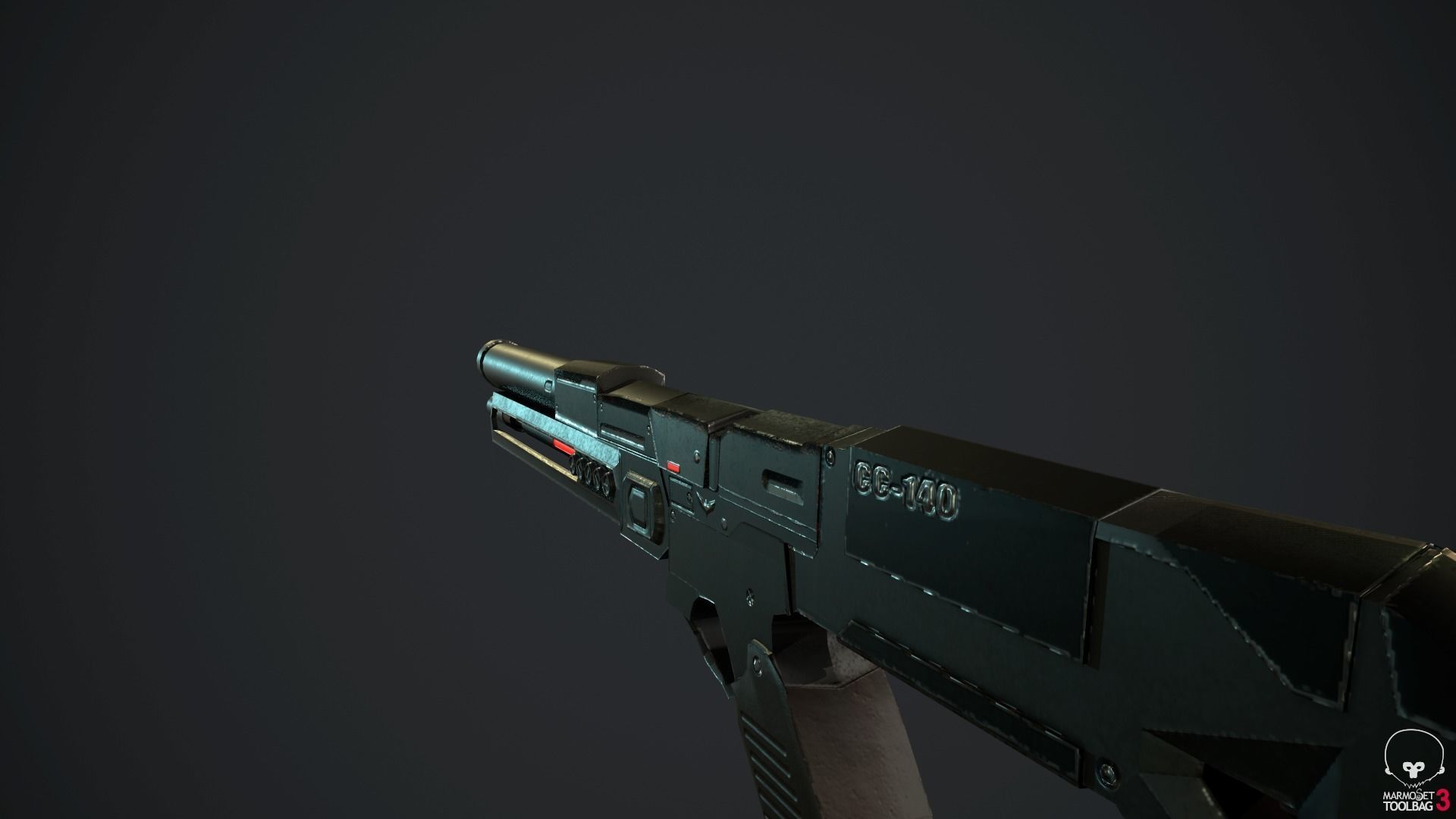 SCI-FI Shotgun Low-poly 3D model_4