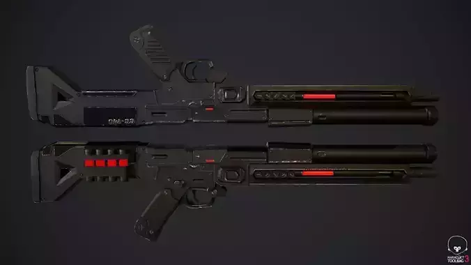 SCI-FI Shotgun Low-poly 3D model