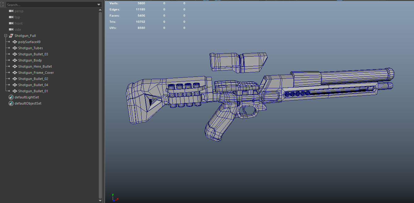 SCI-FI Shotgun Low-poly 3D model_7