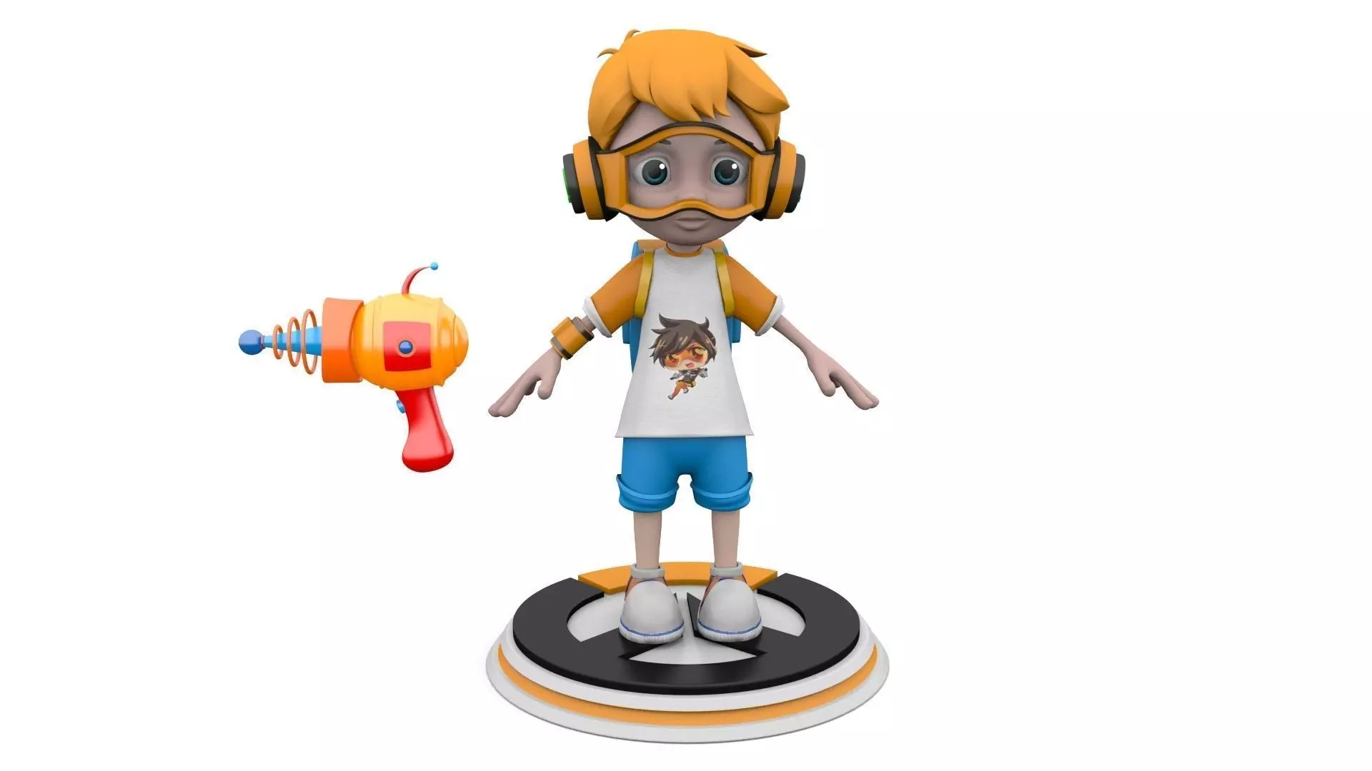 Cartoon boy 3D model_0