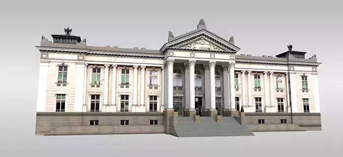 Classical Public Building Low-poly 3D model