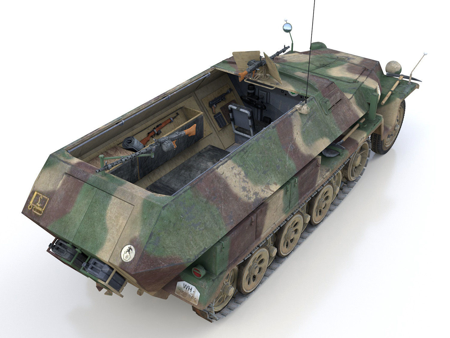 SDKFZ 251 - Ausf C - Half-track - PGLR901 3D model_6