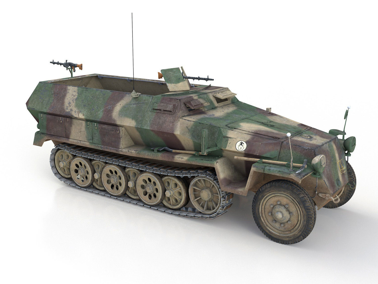 SDKFZ 251 - Ausf C - Half-track - PGLR901 3D model_8