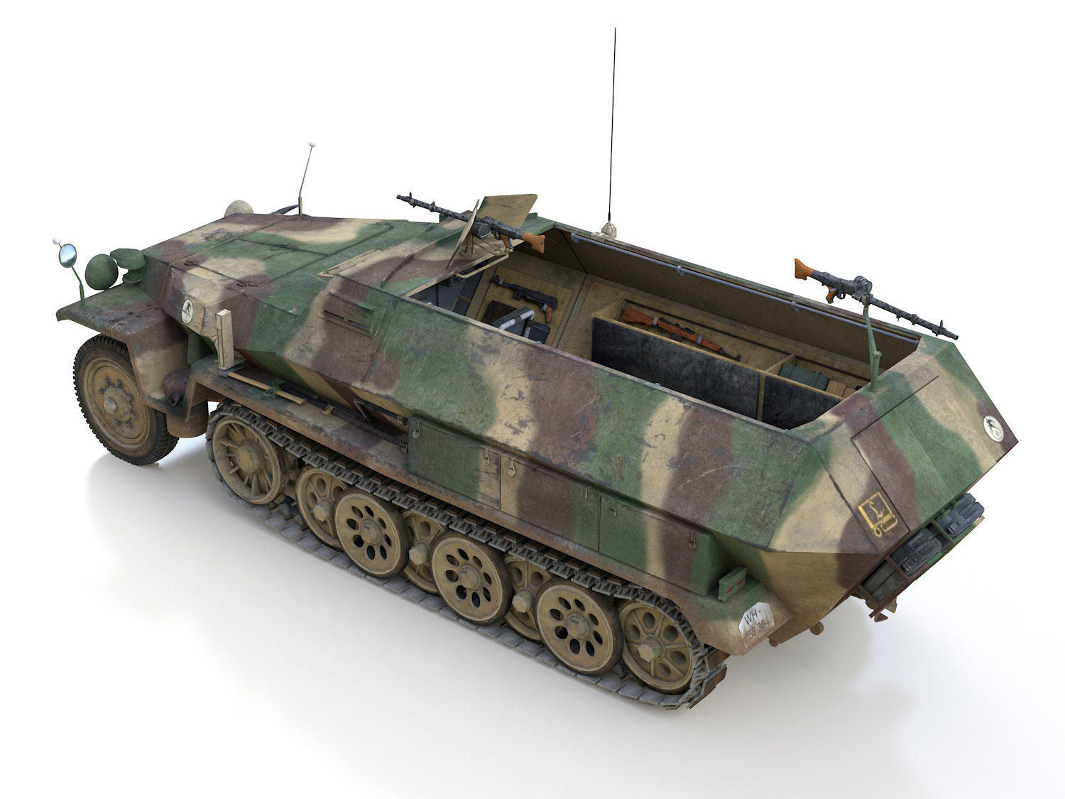 SDKFZ 251 - Ausf C - Half-track - PGLR901 3D model_4