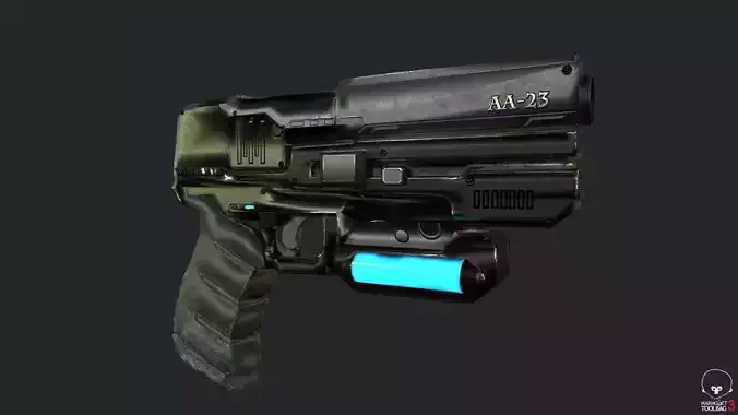SCI-FI Pistol Low-poly 3D model