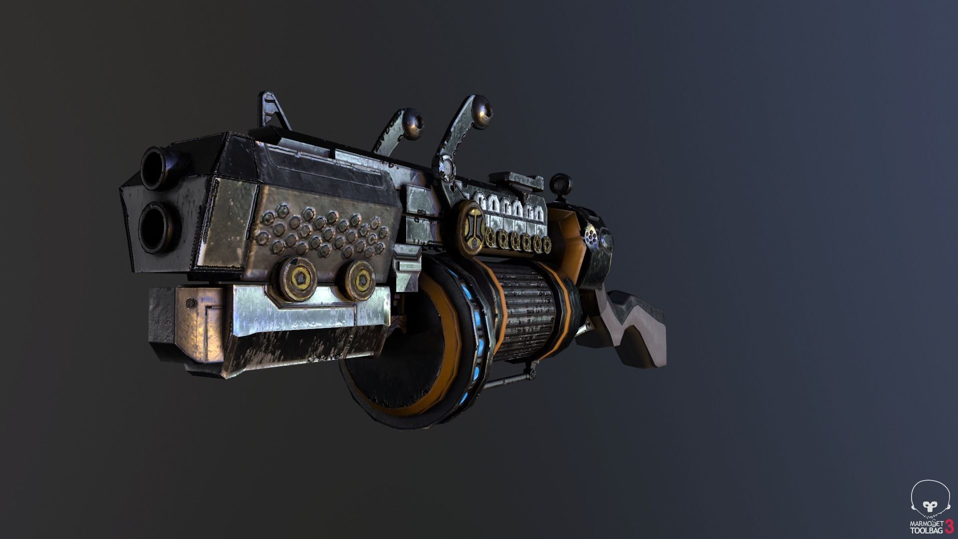 SCI-FI Rifle Low-poly 3D model_1