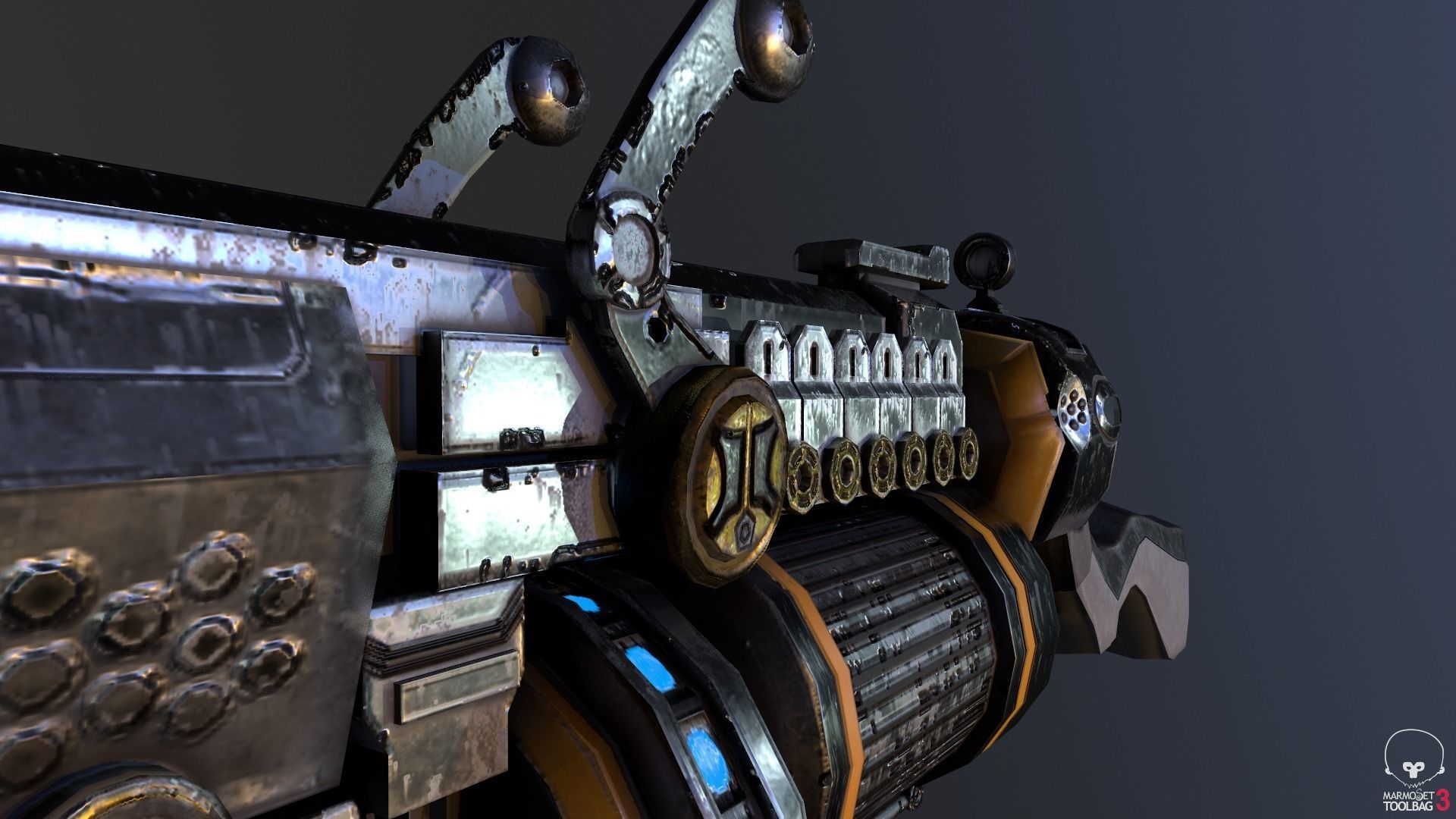 SCI-FI Rifle Low-poly 3D model_5