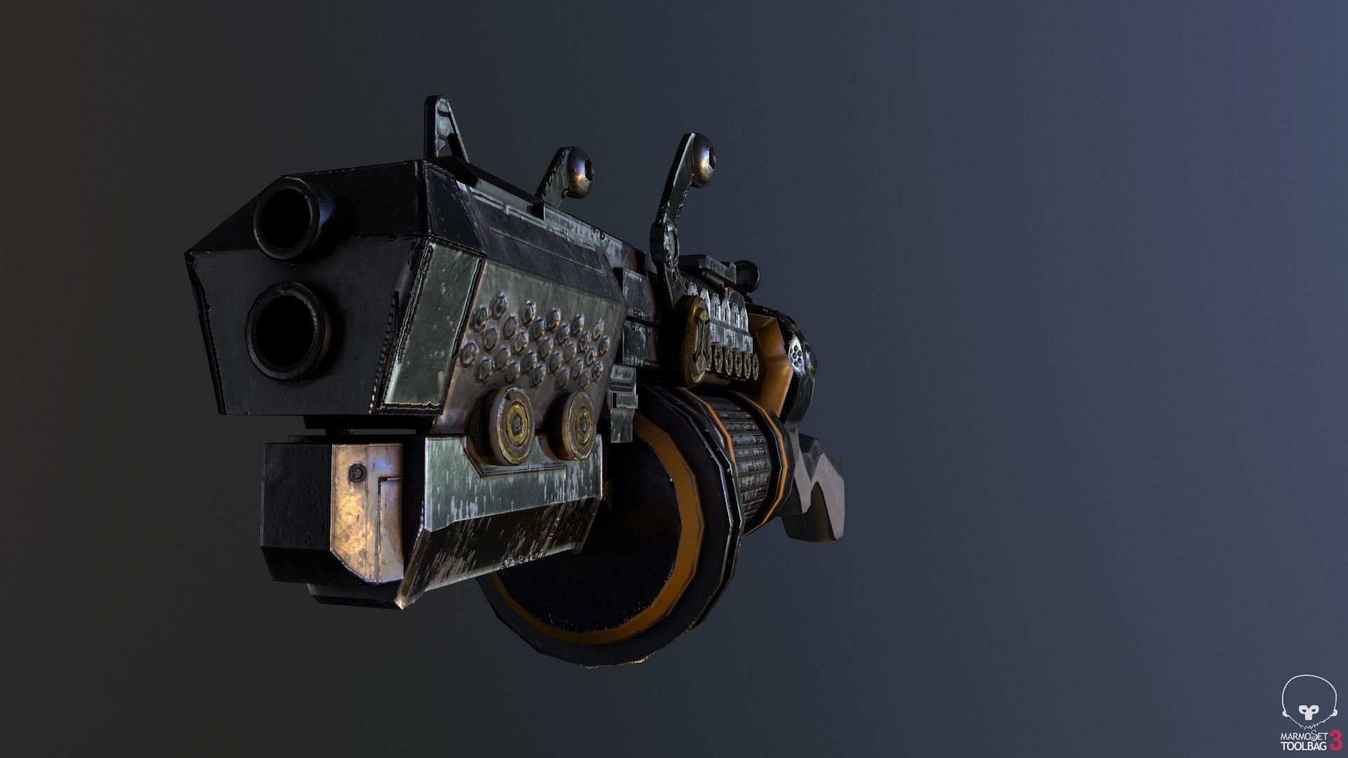 SCI-FI Rifle Low-poly 3D model_4