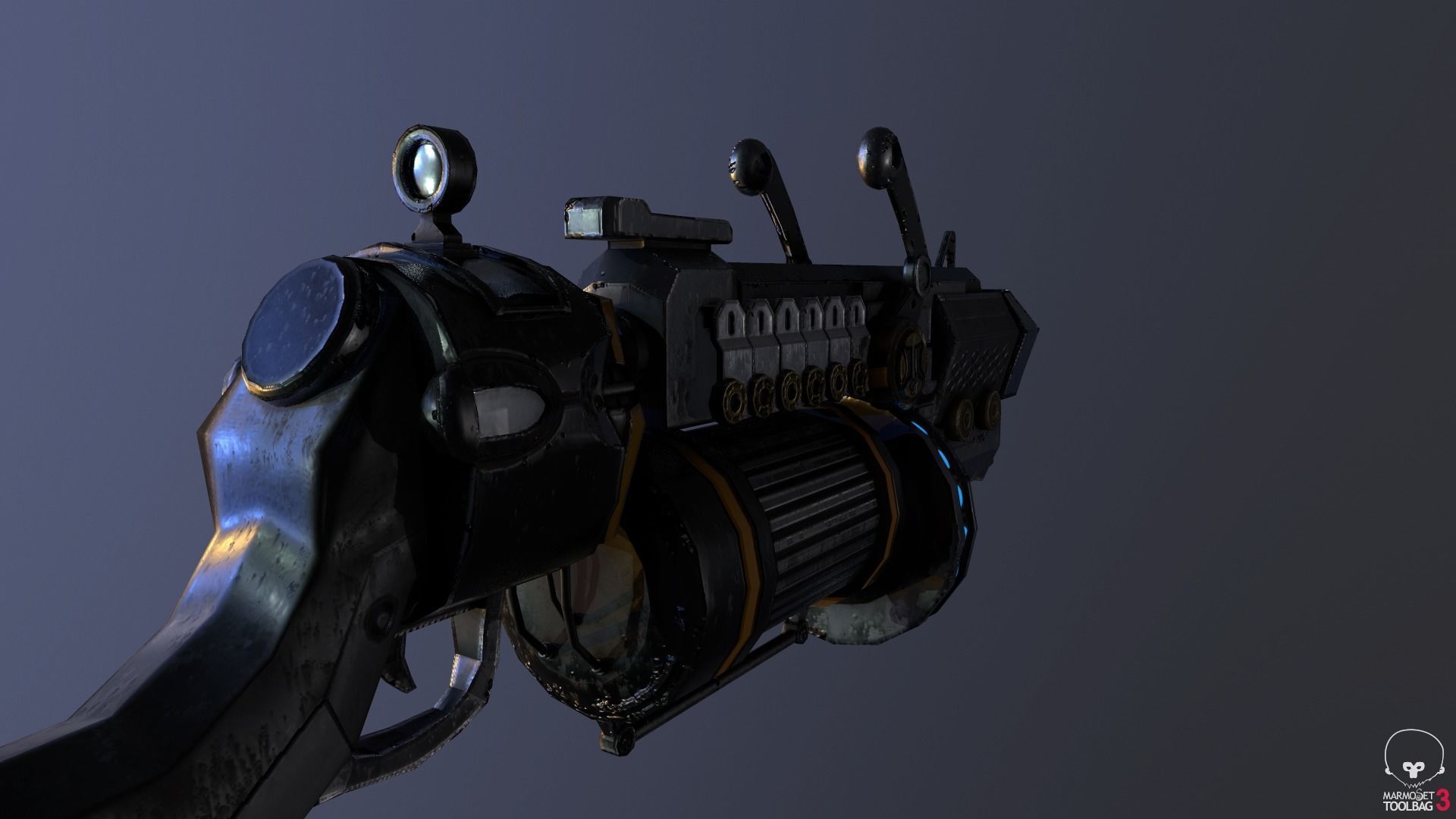 SCI-FI Rifle Low-poly 3D model_3