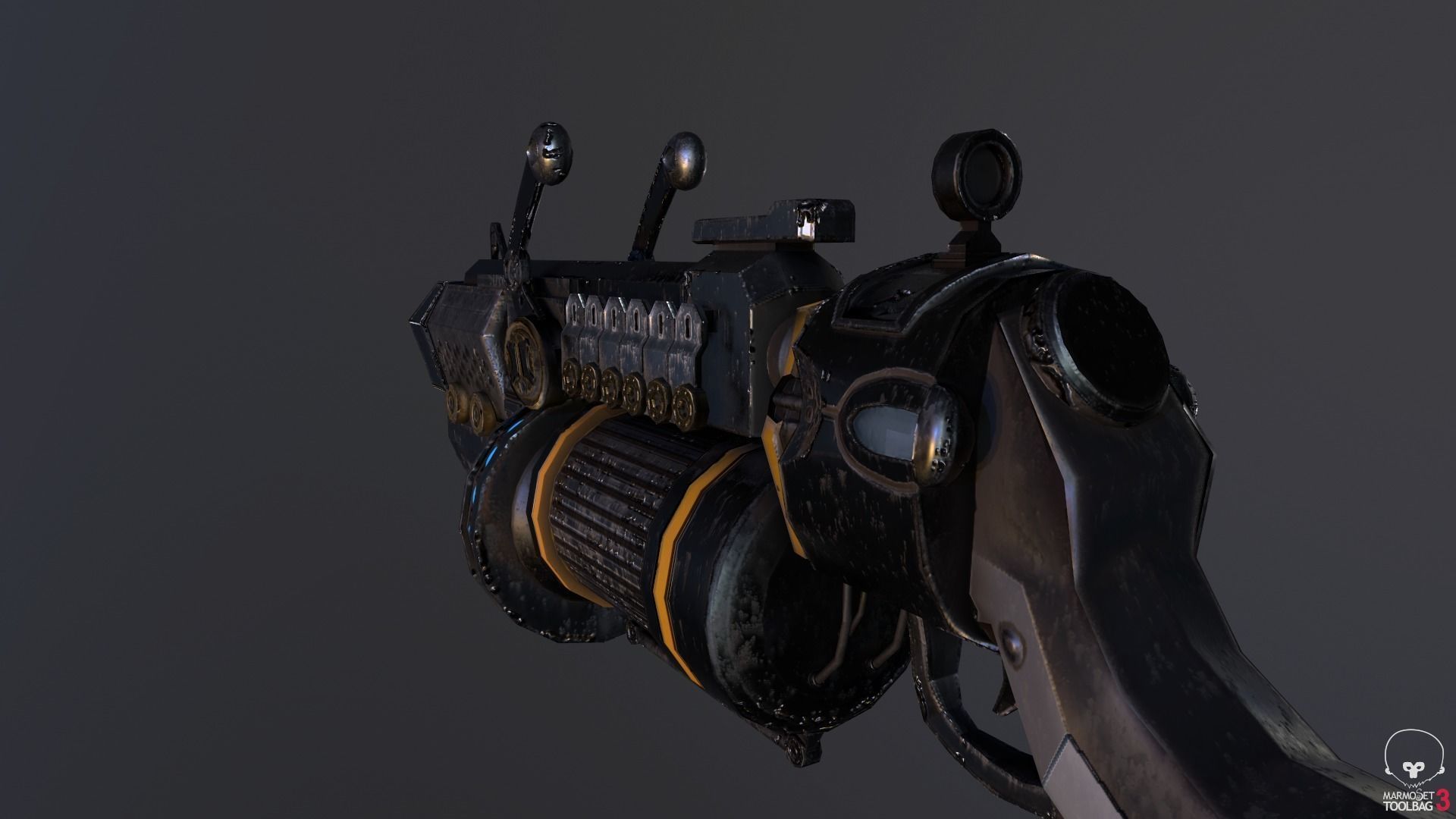 SCI-FI Rifle Low-poly 3D model_2