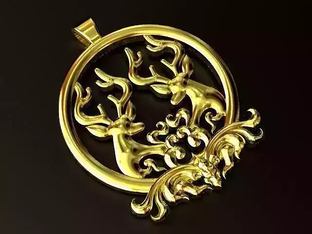 Circle deer Pendant